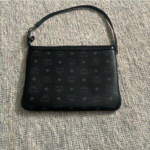 MCM Black and White Checkered Interior Bag